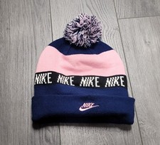 Youth Nike Pom-Pom Beanie Stocking Hat Blue/Pink One Size Fits All