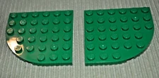 (2) 6x6 Green Corner / Quarter Round Base Plate Bricks ~ Lego  ~ NEW ~