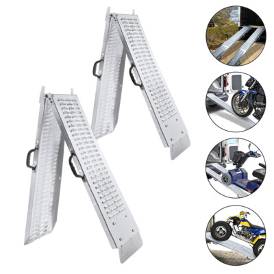 2 X Auffahrrampe Verladerampe Laderampe Auffahrschienen 400kg klappbar Rampe #7