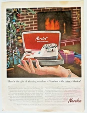 1963 NORELCO Speedshaver Electric Razor Vintage Printed Ad 14x11" Barbershop