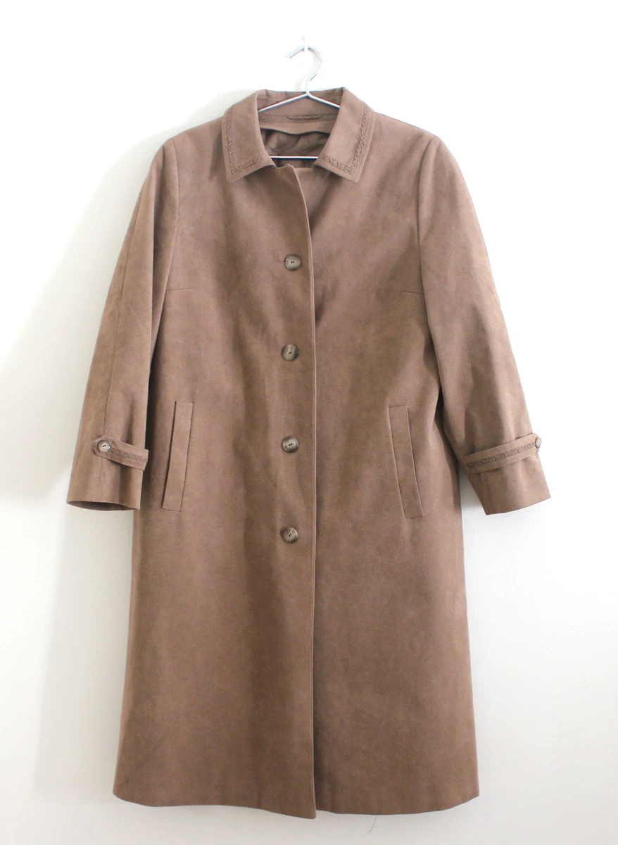 Ladies Alcantara Microsuede Coat Size 20 Worhrl Markenkleidung with Fall Spring