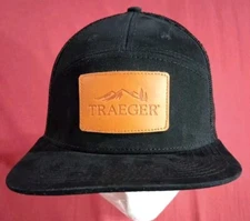 Traeger Wood Fire Pellet Grills Black Mesh Snapback Hat Smoked Meat Trucker