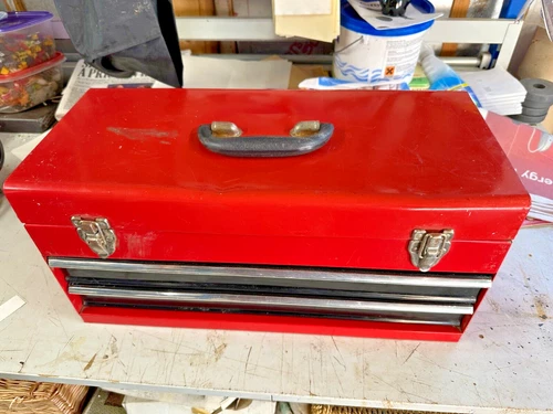  Metal Engineers Mechanics 2-Drawer Toolbox 50cm Length 22cm Width 24cm Deep