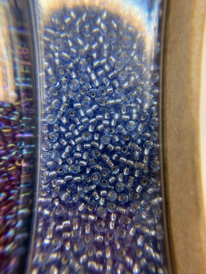 5 paquetes de cuentas de semillas azul opalescente negro rojo dorado Foto 2 de 4