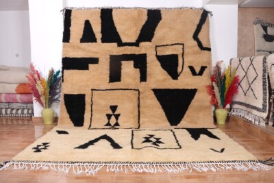 Moroccan Handmade rug, Beni ourain style Morocco wool Berber Rug, modern rug, Ha
