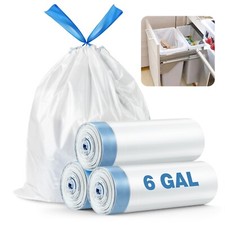 Tall Kitchen Trash Bags , 6 Gallon ,Unscented , 60 Count