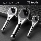 Stubby Ratchet Handle Set 1/4" 3/8"1/2" Short Socket Drive Wrench 72 Tooth Quick