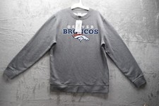 NFL Denver Broncos Men's Gray Long Sleeve Crew Fleece Sweatshirt, Size M, New