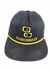 Vintage Chromate Black & Yellow Adjustable Trucker Hat - Made in the USA