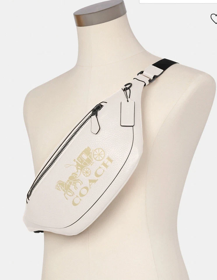NWT Coach Pebble Leather Warren Belt Bag With Horse And Carriage C4137 Chalk - Image 3 of 4