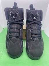 Nike Jordan True Flight GS 343795-010 Black Suede Shoes Size 6Y