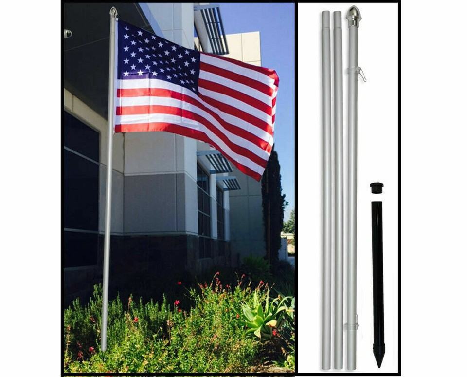 Durable Flag 13ft Flag Pole In Ground Pole Pole & Stake Kit Flag Pole