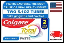 Colgate Total Active Prevention Deep Clean Toothpaste, Mint, 2 Pack, 5.1 oz 1.34 per gallon