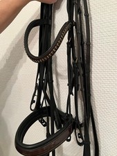 Kandarenzaum Ascot WB, Kandare schwarz, mit braunem Lack