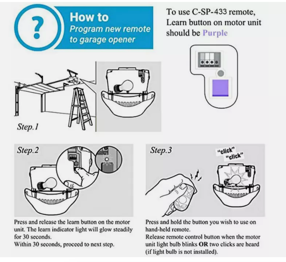 Universal Cloning Electric Gate Garage Door Remote Control Key Fob