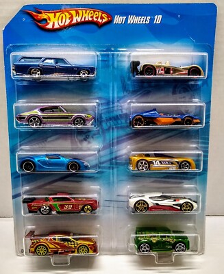 Hot Wheels 10 Car Pack T5048-0910 2010 Exclusive Mattel  *RARE*FIND  BUGATTI
