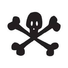 Skull Crossbones - Vinyl Decal Sticker - Multiple Color  Sizes - ebn635