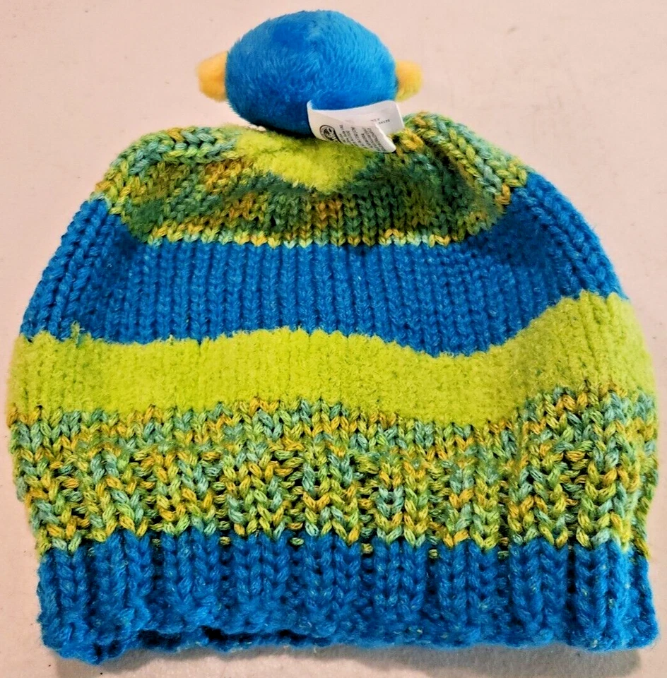 Mono Tobagán Verde y Azul Tejido Hecho a Mano para Niños  Foto 3 de 4