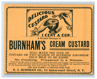 1912 E.S. Burn Ham Cream Custard Print Ad S87E