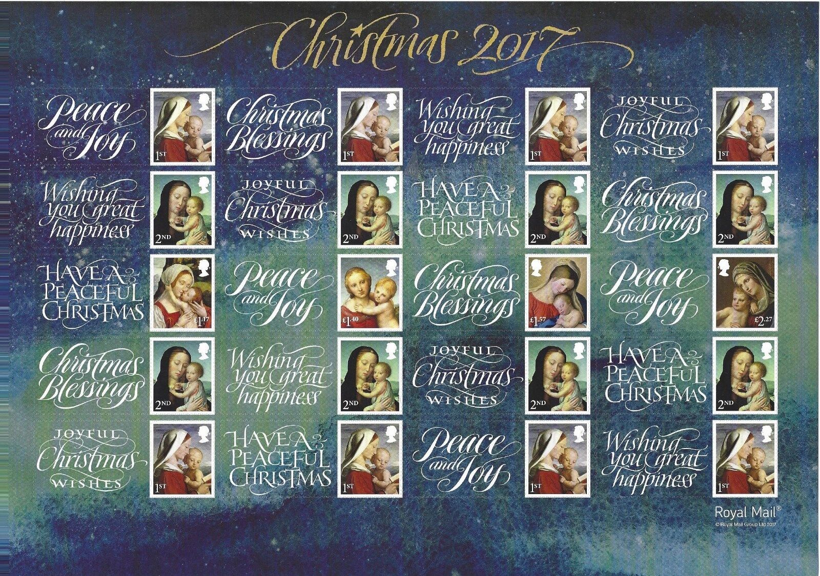 GREAT BRITAIN 2017 CHRISTMAS SMILERS SHEET UNMOUNTED MINT, MNH