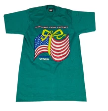 VTG 90s Operation Desert Storm Screen Stars Single Stitch T-Shirt Sz M USA Flag