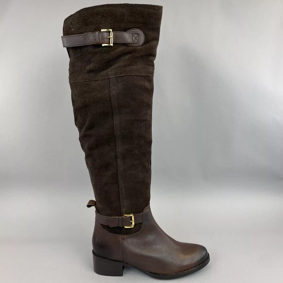 Carvela Kurt Geiger Brown Distressed Over The Knee Bootie Riding
