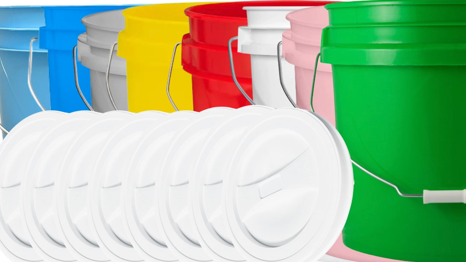 2 Gallon Food Grade BPA Free Plastic Buckets with Screw On Lids (Pack of 8)