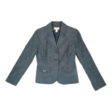 Ann Taylor Loft Charcoal Gray Three Button Blazer Suit Jacket Size 2P Petites