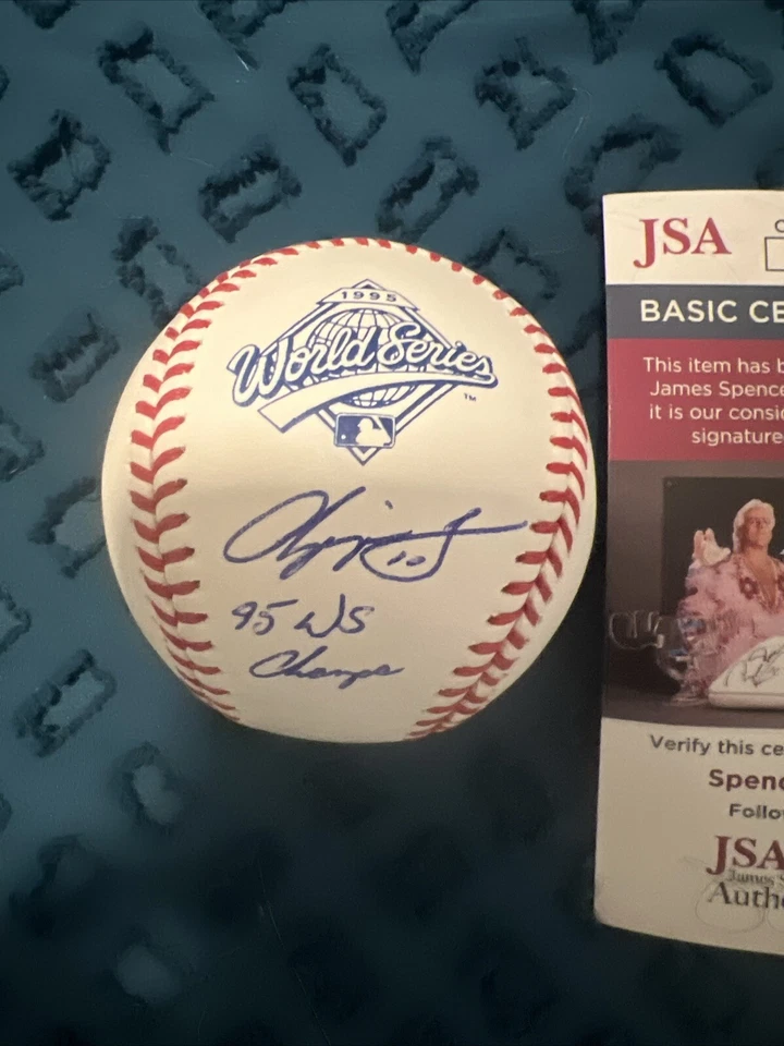 Chipper Jones Atlanta Braves Signed 1995 World Series Logo Baseball-Fanatics - Image 2 of 4