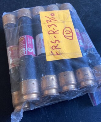 LOT OF (10) BUSSMANN FUSETRON FUSES FRS-R-3-2/10 3-2/10AMP 600VOLT