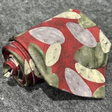 Gitman Brothers Vintage Burgundy Green Grey Abstract Print mens silk tie