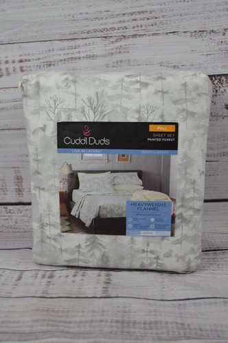 New Cuddl Duds FULL size heavyweight flannel 4 piece sheet set Painted Forest - 第 1/15 張圖片