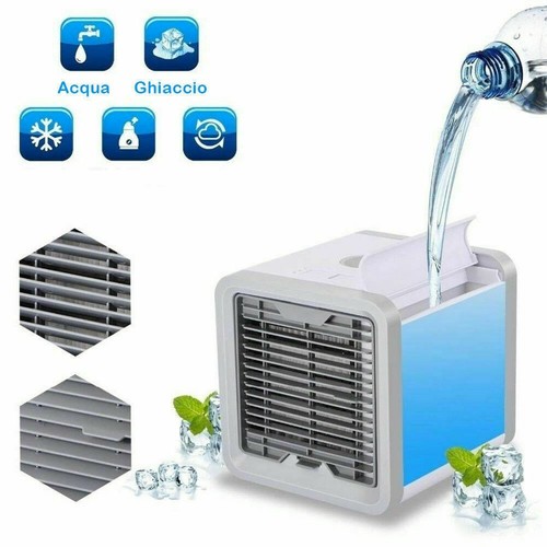 MINI CONDIZIONATORE PORTATILE USB DEUMIDIFICATORE AD ACQUA VENTILATORE LED - Foto 2 di 10