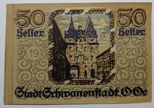 1920 Austrian 50 Heller Notgeld (Schwanenstadt)
