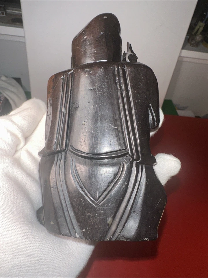 Figura china tallada en piedra de jabón de Shou Xing Foto 4 de 4