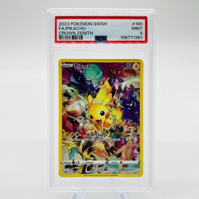 2023 POKEMON SWORD & SHIELD CROWN ZENITH #160 FULL ART PIKACHU PSA