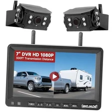 Wireless Backup Camera - Rv Backup Camera with HD 7" Monitor - Dual Back Up 