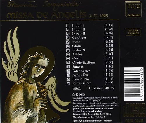 SZCZYCINSKI Missa de Angelis (CD) (US IMPORT) - Picture 3 of 3