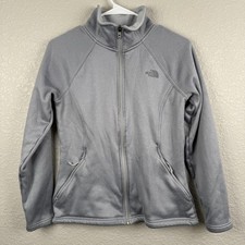 The North Face Jacket Womens Medium Gray Full Zip Fleece Stretch Outdoor Hiking