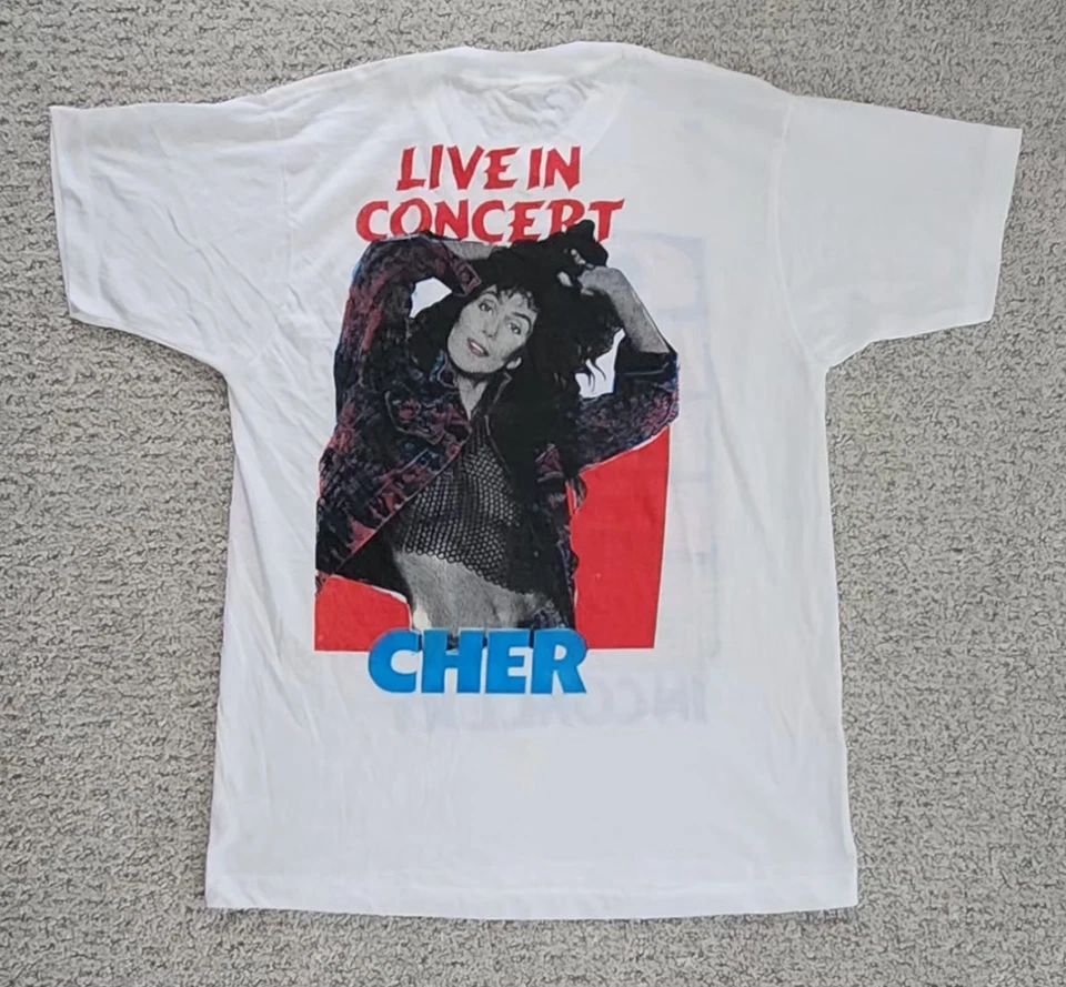 VINTAGE 1989 CHER LIVE IN CONCERT SHIRT HEART OF STONE TOUR NEVER WORN - Image 2 of 3