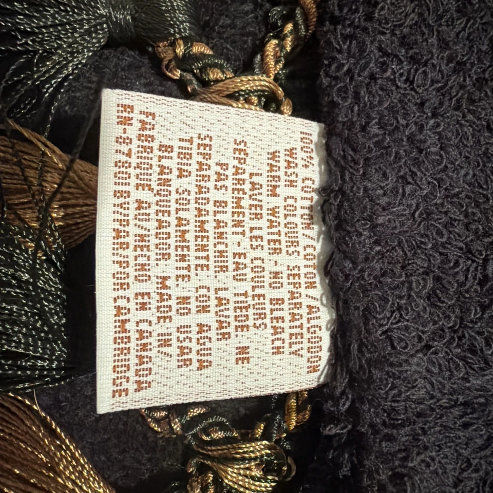 AVANTI ** Brocado negro/dorado adornado con borla 5 piezas Juego de toallas Foto 3 de 4