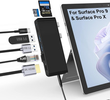 Surface Pro 9 Docking Station,Surface Pro 9 10 11 Hub Adapter with 100 Mbps LAN,