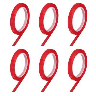 6 Rolls 0.4\''x216ft ID Tape for Instruments, Red