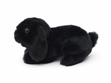 Kuscheltier Widderkaninchen liegend schwarz 20 cm