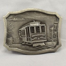 Vintage Belt Buckle 1977 San Francisco Cable Car USA Indiana Metal Craft