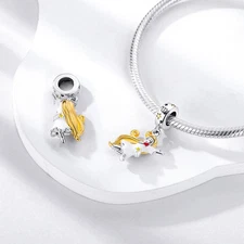 MULA European Virgo Pendant DIY Charm CZ Fit Lady Bracelet 925 Sterling Silver