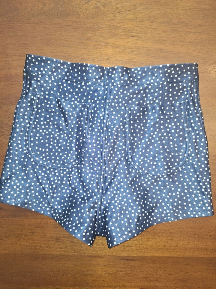 NUEVO CON ETIQUETAS Pantalones de Discoteca Vintage Originales Hechos en Estados Unidos Ropa Americana Azul Marino Manchas Blancas S Foto 2 de 4