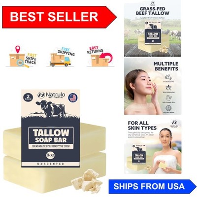 Pure Grass-Fed Tallow Soap Bar   Gentle Moisturizing for Eczema & Irritated Skin