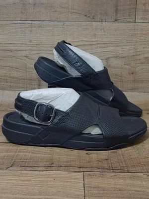 FITFLOP Sling Weave Toe Post Men's UK 12 EU 47 Black Leather flip flops Sandals - Image 1 of 4