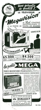 Publicité ancienne les postes Mégavision issue de magazine 1954 Stora